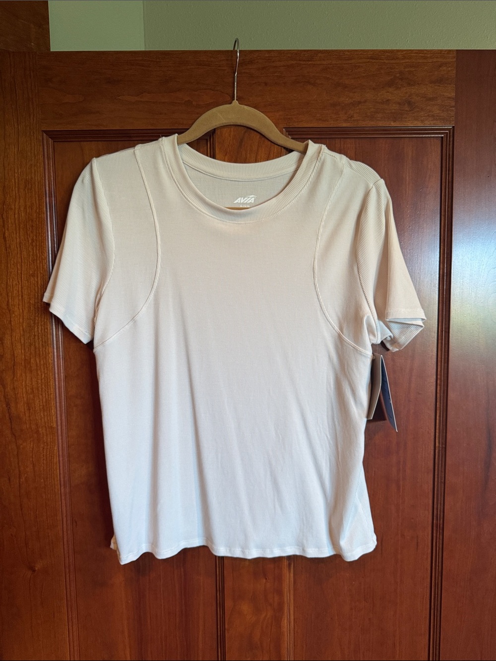 Avia Women Short Sleeve Crew Neck Top in Beige